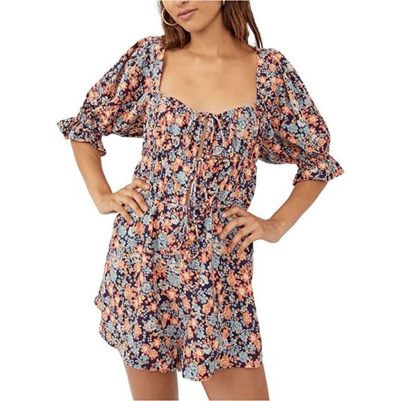 NWT Free People Show Me Love Navy Romper Size XS - Picture 3 of 5
